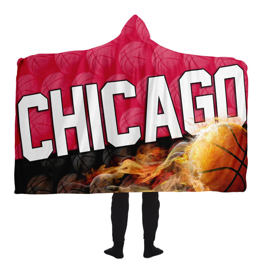 Chicago Basketball Hooded Blanket