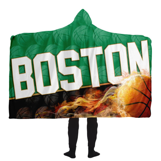 Boston Basketball Hooded Blanket