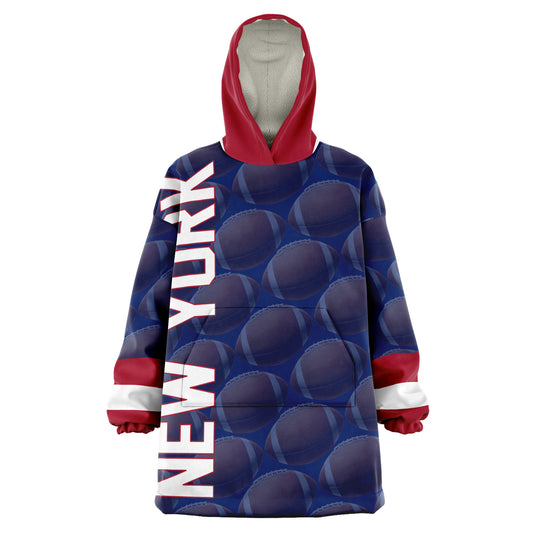 New York Blue Football Snuggly Hoodie