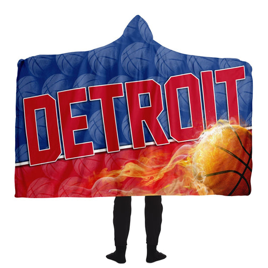 Detroit Basketball Hooded Blanket