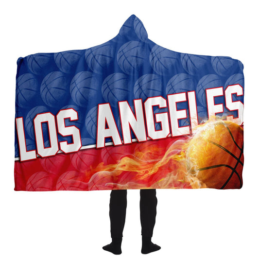 Los Angeles Blue Basketball Hooded Blanket